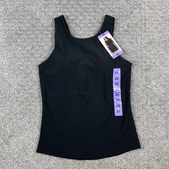 32 Degrees Cool Tank Top Womens XS Black Sleeveless Shelf Bra Stretch Athletic - Picture 1 of 10